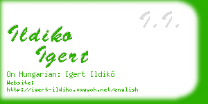 ildiko igert business card